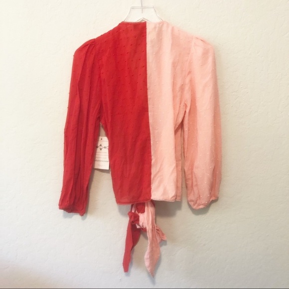 NWT ANTHRO FARM RIO colorblocked Wrap Blouse - Picture 3 of 4
